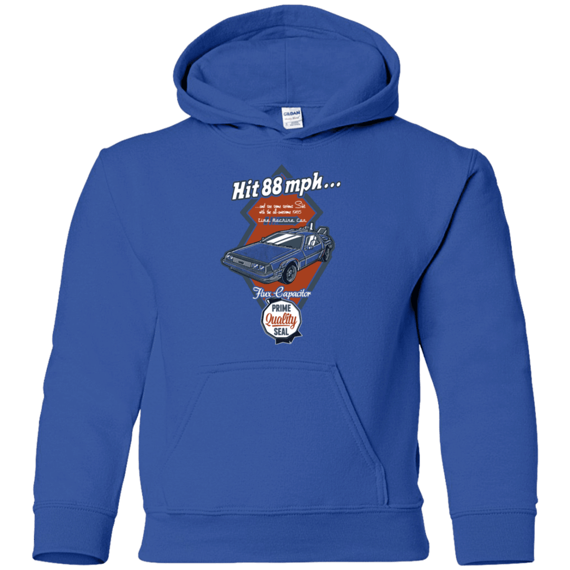 Sweatshirts Royal / YS Time Machine Car Youth Hoodie