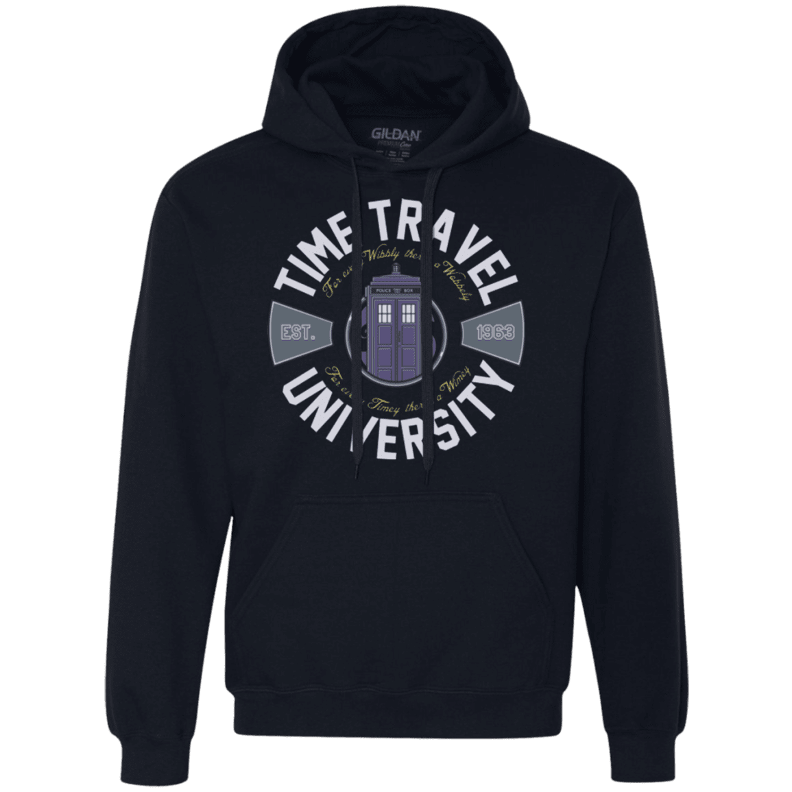 Sweatshirts Navy / Small Time Travel University Premium Fleece Hoodie
