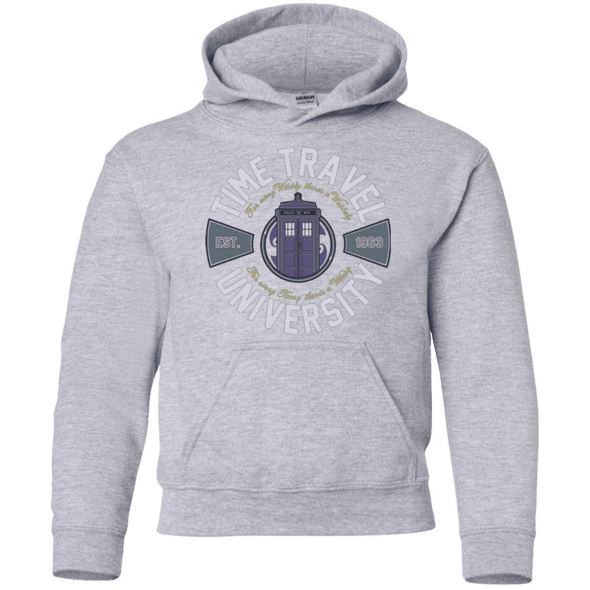 Sweatshirts Sport Grey / YS Time Travel University Youth Hoodie