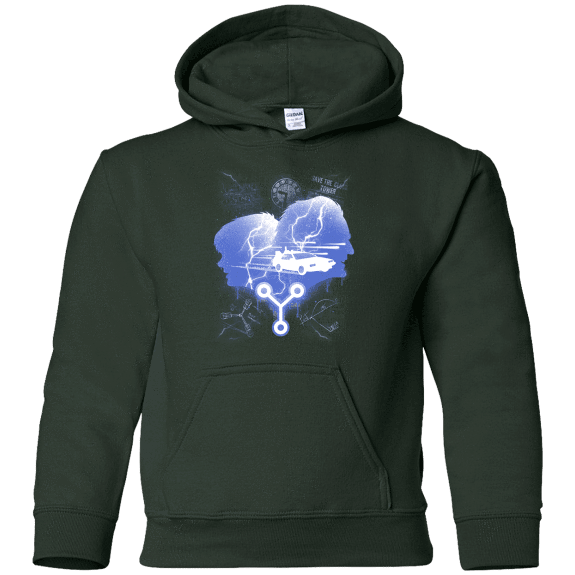 Sweatshirts Forest Green / YS Time Travellers Silhouette Youth Hoodie