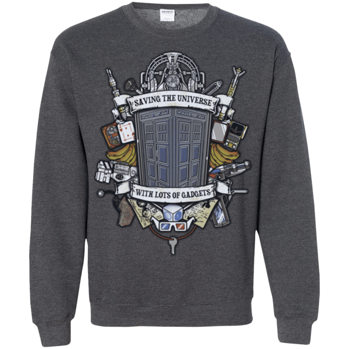 Sweatshirts Dark Heather / Small Timelord Crest Crewneck Sweatshirt