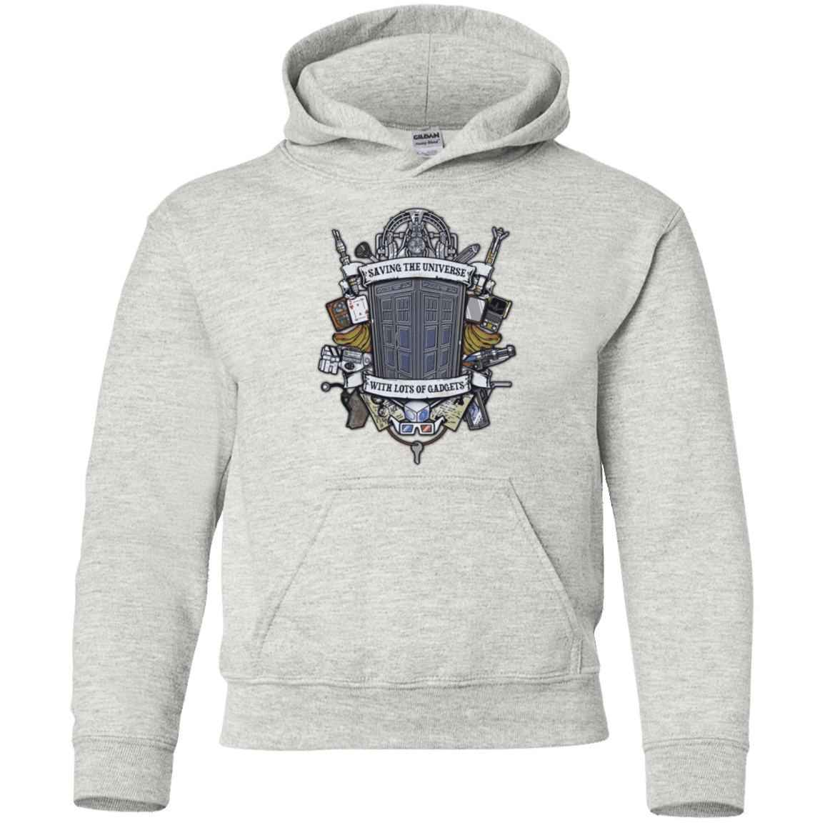 Sweatshirts Ash / YS Timelord Crest Youth Hoodie