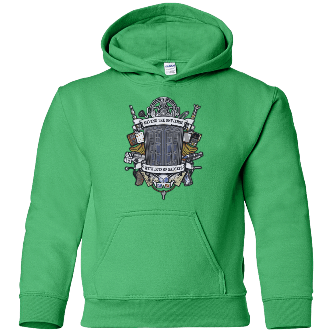 Sweatshirts Irish Green / YS Timelord Crest Youth Hoodie