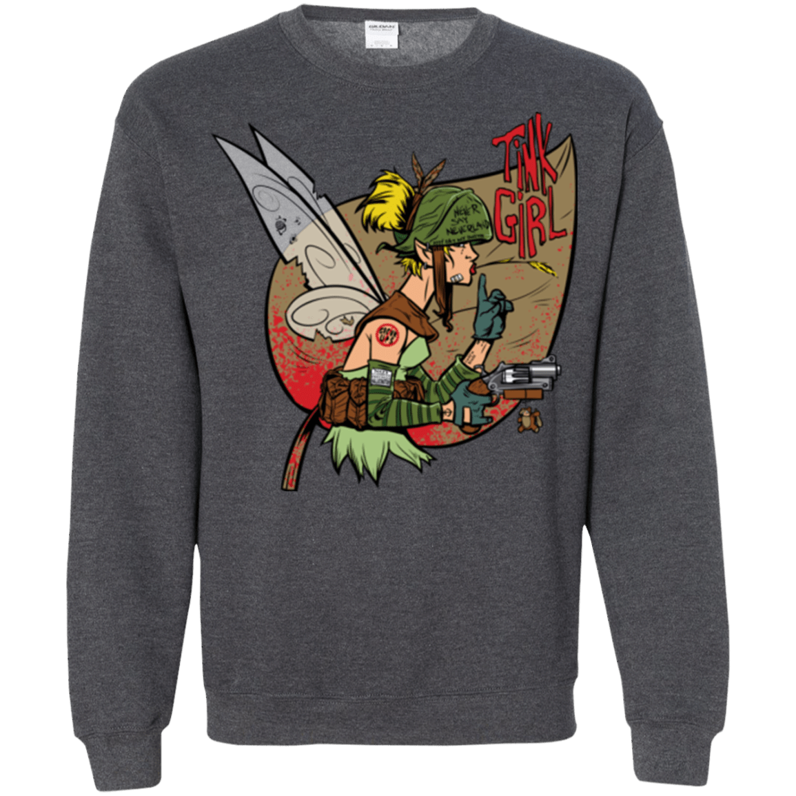 Sweatshirts Dark Heather / Small Tink Girl Crewneck Sweatshirt