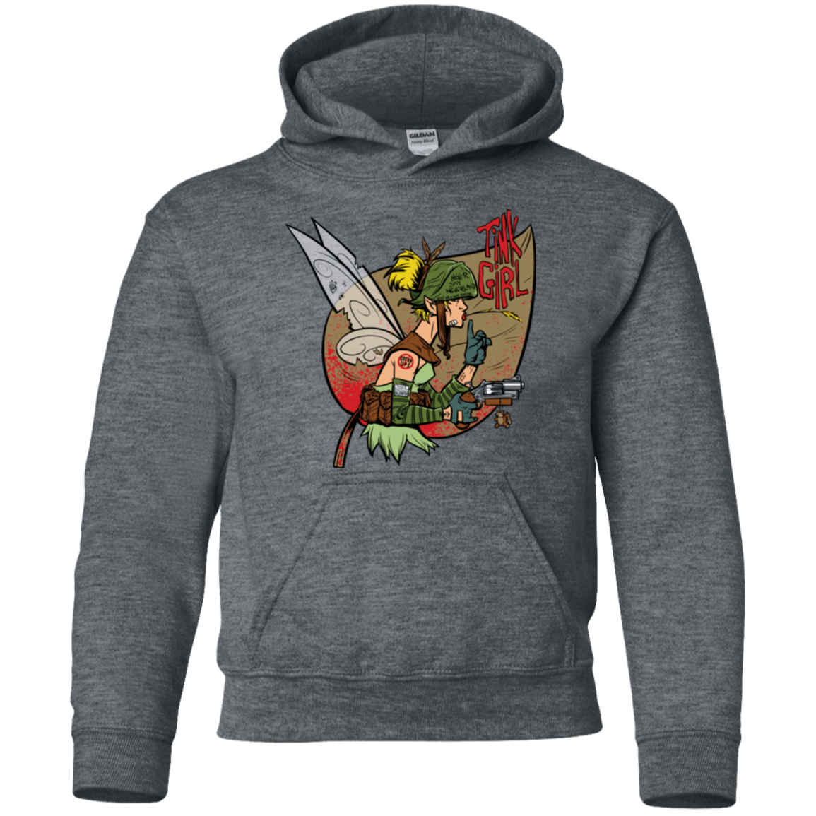 Sweatshirts Dark Heather / YS Tink Girl Youth Hoodie