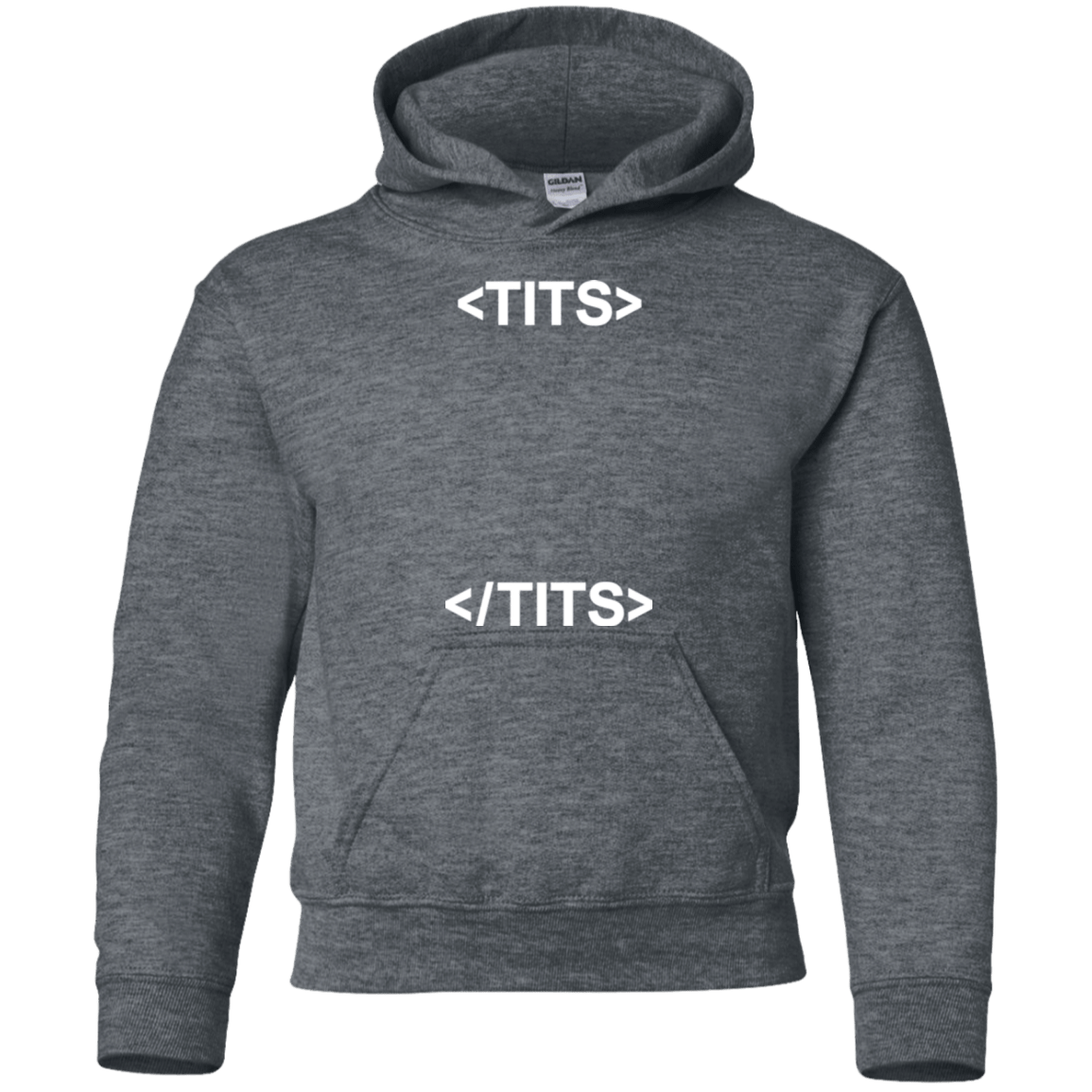 Sweatshirts Dark Heather / YS Tits Youth Hoodie