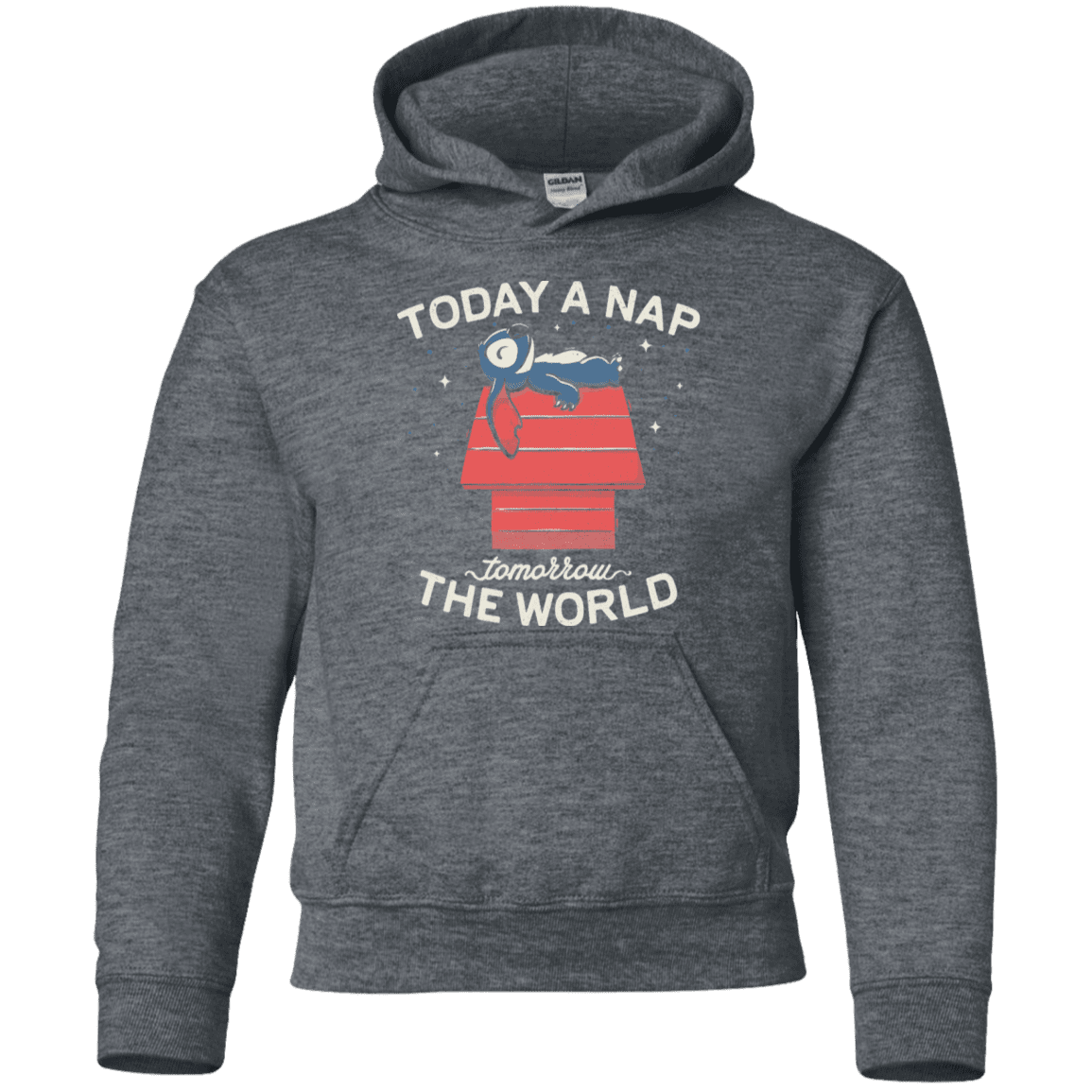 Sweatshirts Dark Heather / YS Today a Nap Tomorrow the World Youth Hoodie