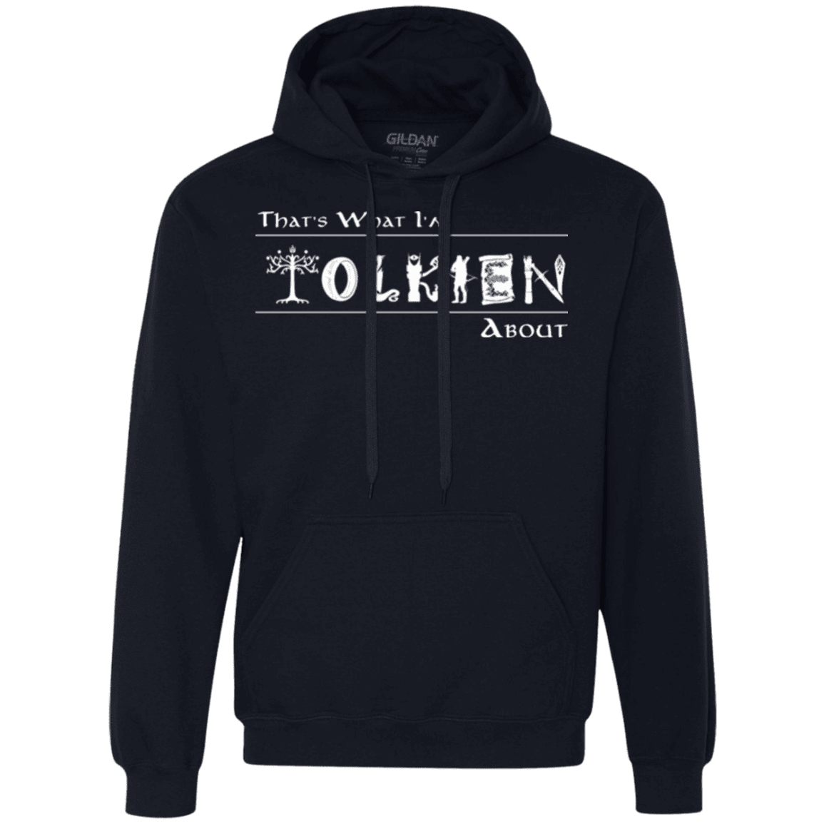 Sweatshirts Navy / Small Tolkien About Premium Fleece Hoodie