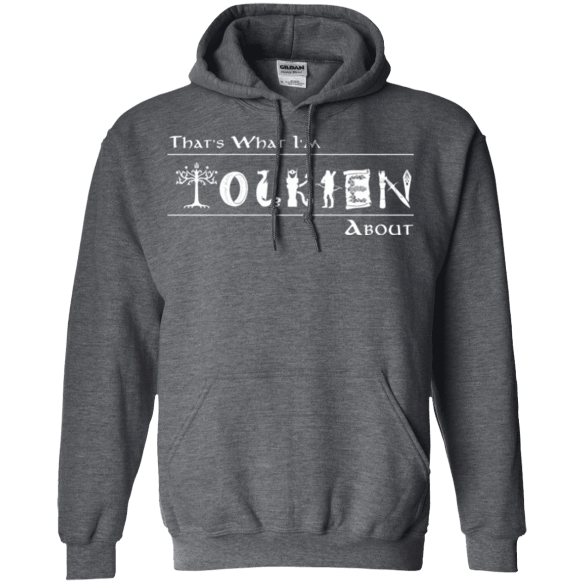Sweatshirts Dark Heather / Small Tolkien About Pullover Hoodie