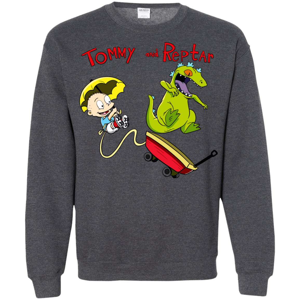 Sweatshirts Dark Heather / S Tommy and Reptar Crewneck Sweatshirt