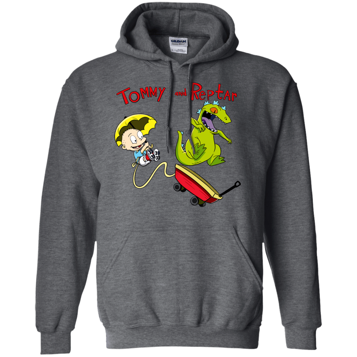 Sweatshirts Dark Heather / S Tommy and Reptar Pullover Hoodie