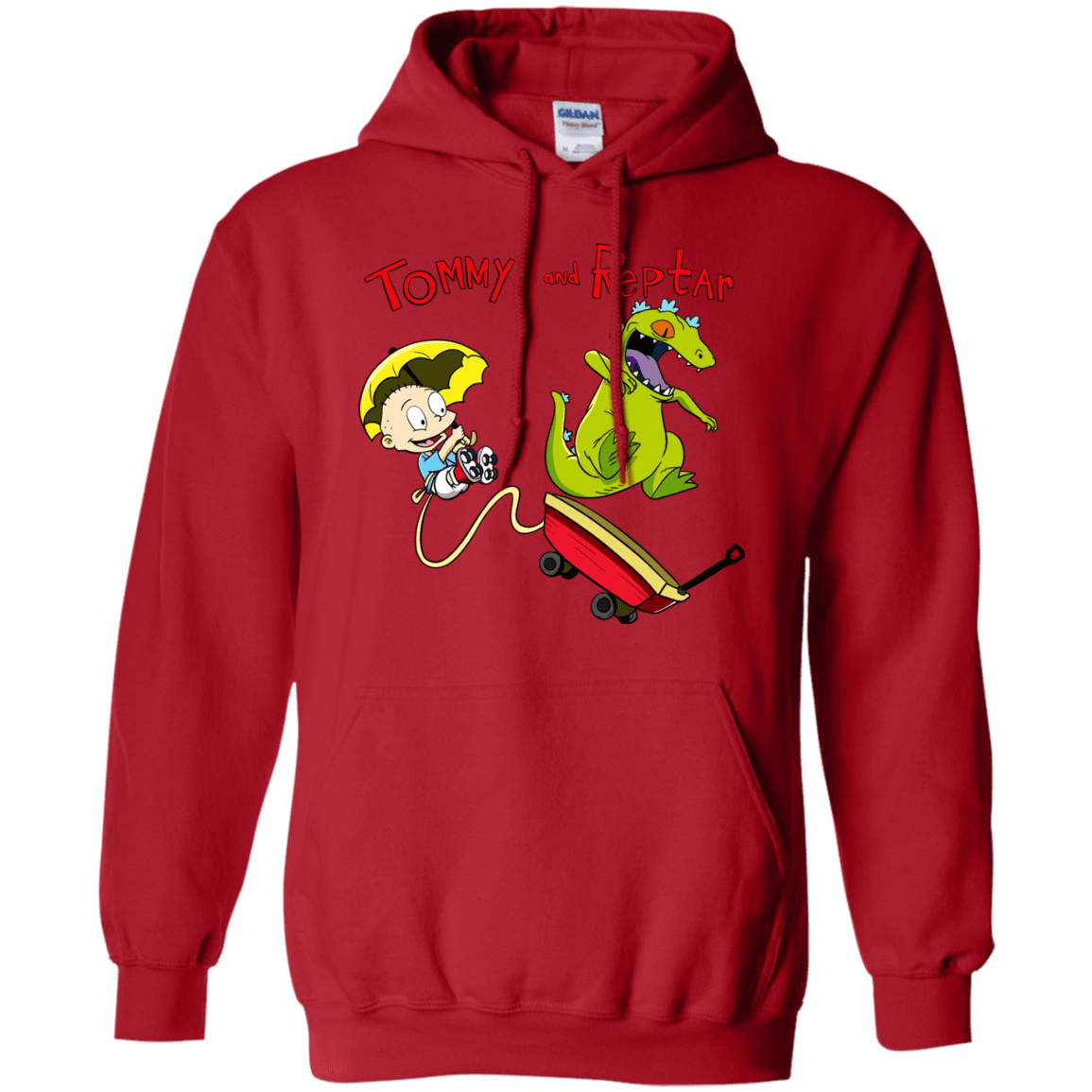 Sweatshirts Red / S Tommy and Reptar Pullover Hoodie