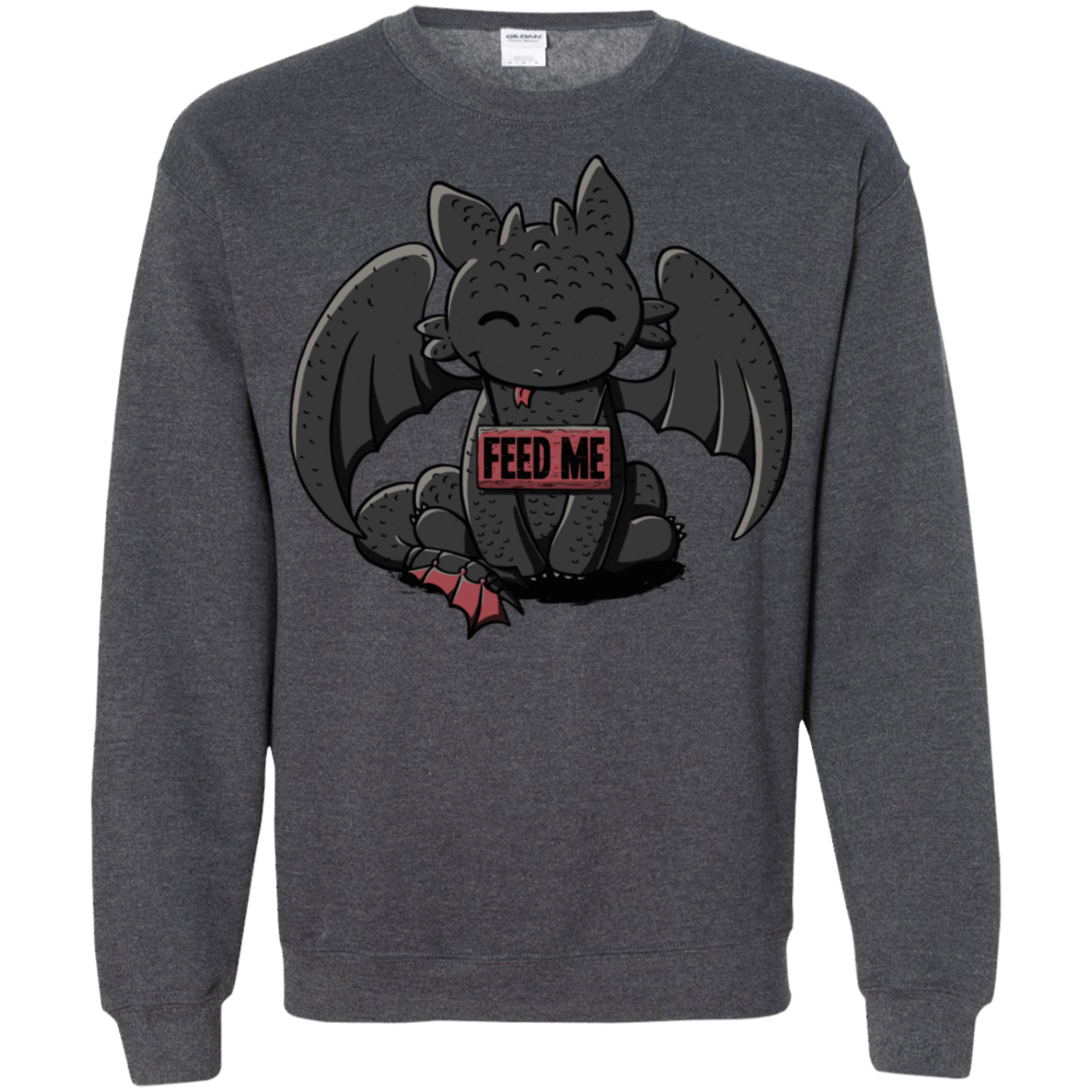 Sweatshirts Dark Heather / S Toothless Feed Me Crewneck Sweatshirt