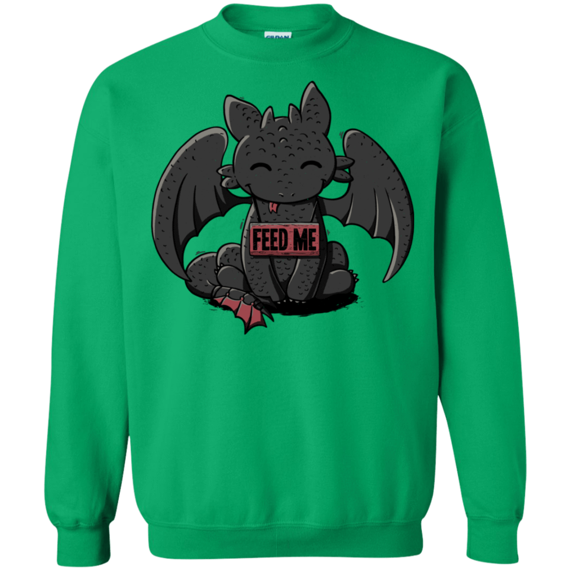 Sweatshirts Irish Green / S Toothless Feed Me Crewneck Sweatshirt