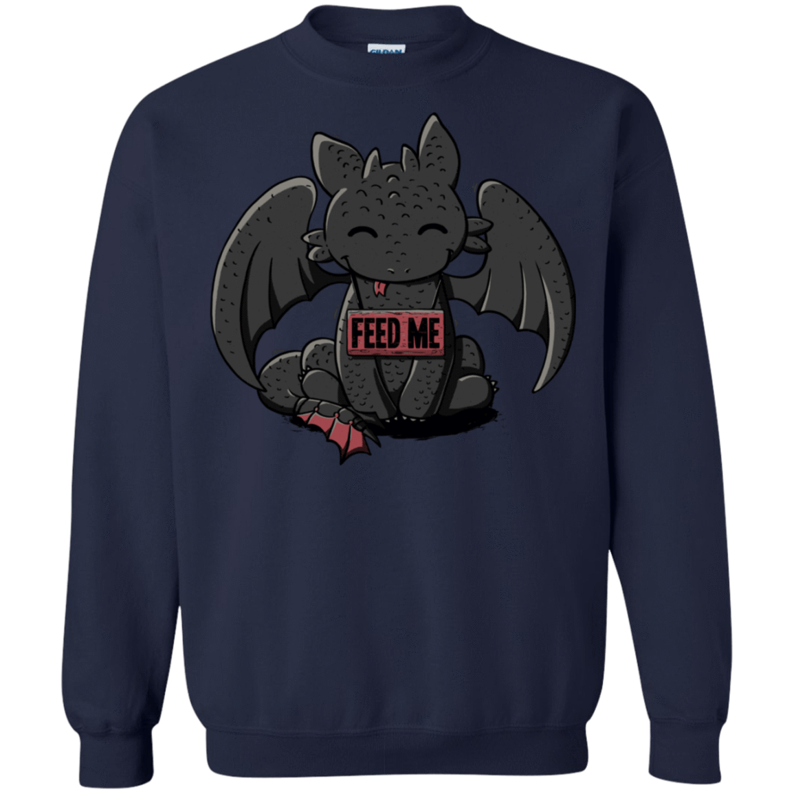 Sweatshirts Navy / S Toothless Feed Me Crewneck Sweatshirt