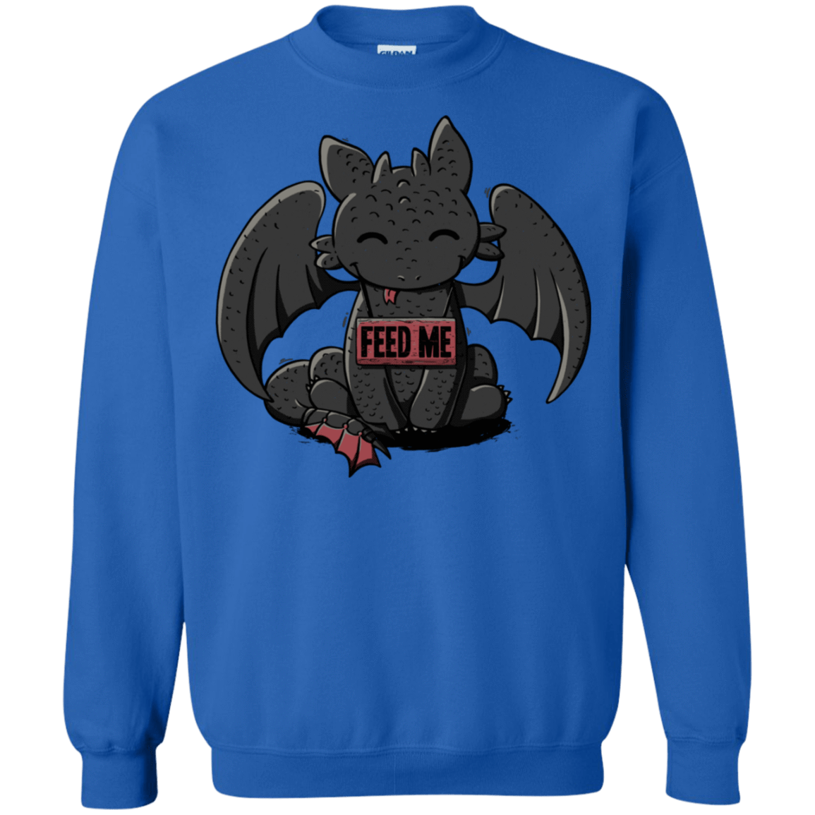 Sweatshirts Royal / S Toothless Feed Me Crewneck Sweatshirt
