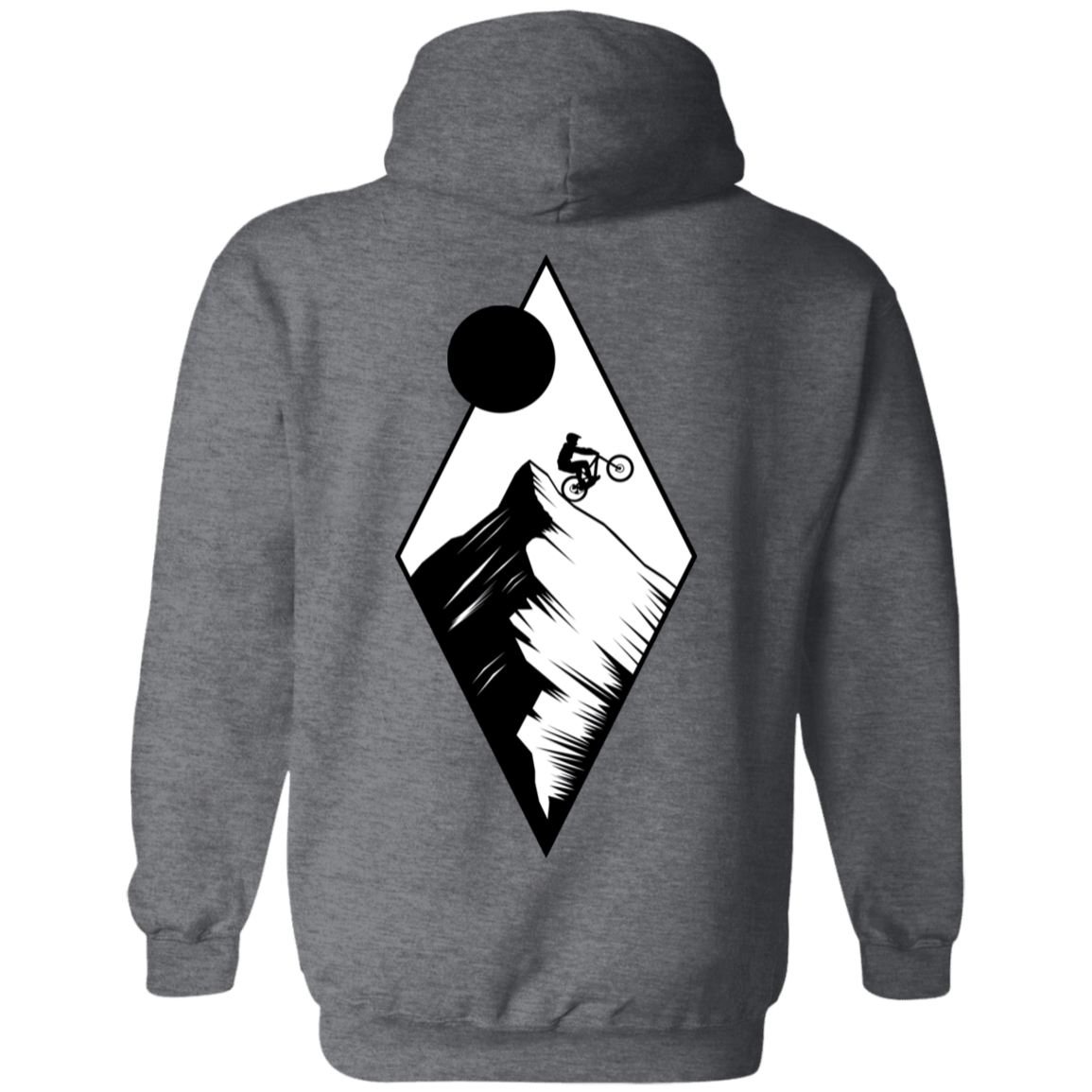 Sweatshirts Dark Heather / S Top Of The Mountain Ride Back Print Pullover Hoodie