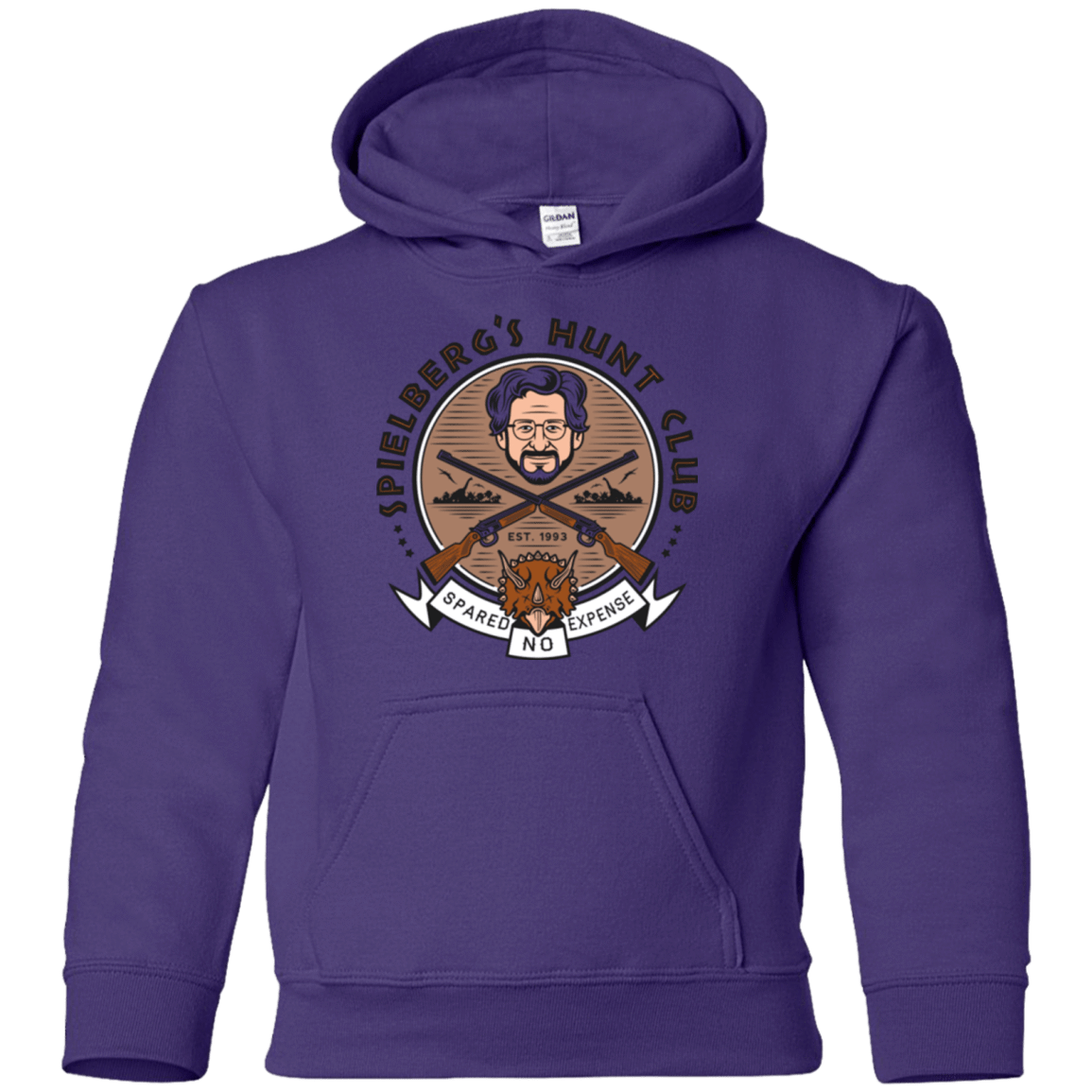 Sweatshirts Purple / YS Triceratops Hunt Club Youth Hoodie