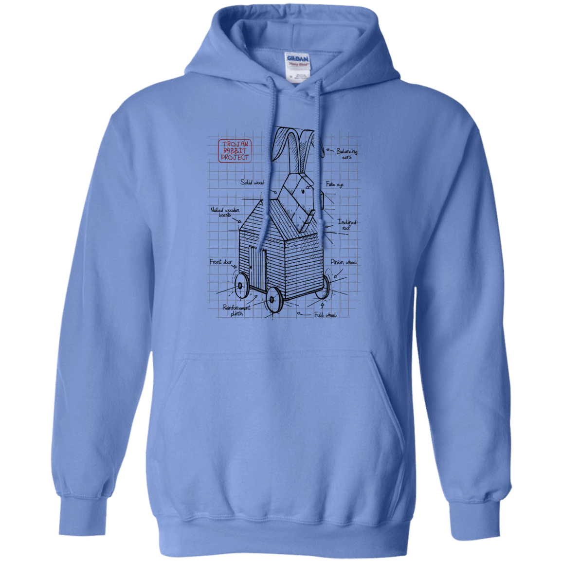 Sweatshirts Carolina Blue / S Trojan Rabbit Plan Pullover Hoodie