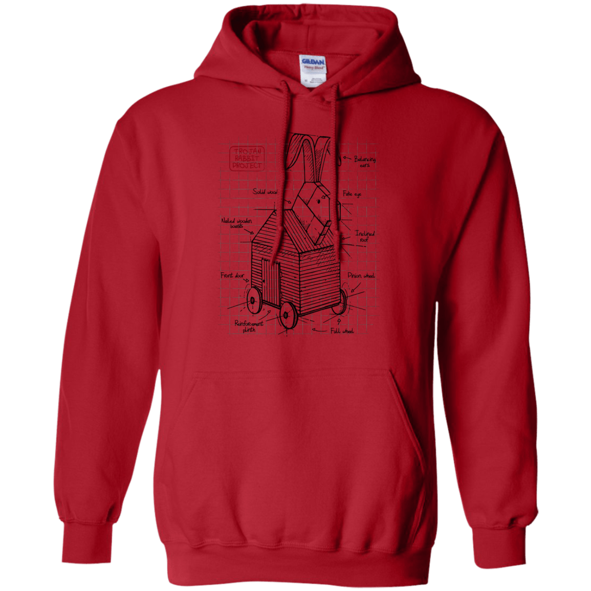 Sweatshirts Red / S Trojan Rabbit Plan Pullover Hoodie