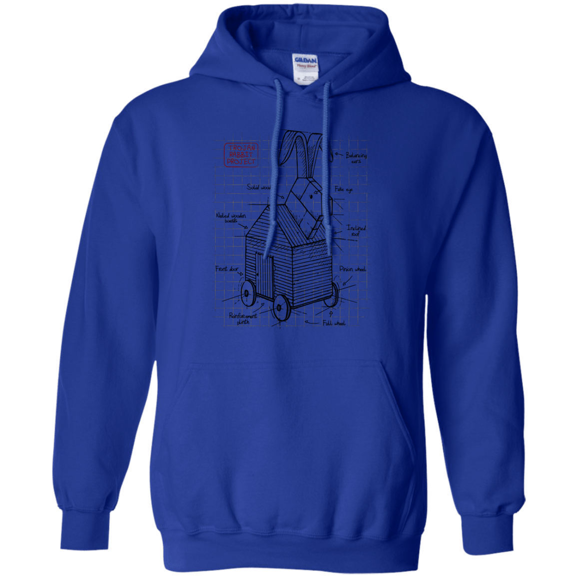 Sweatshirts Royal / S Trojan Rabbit Plan Pullover Hoodie
