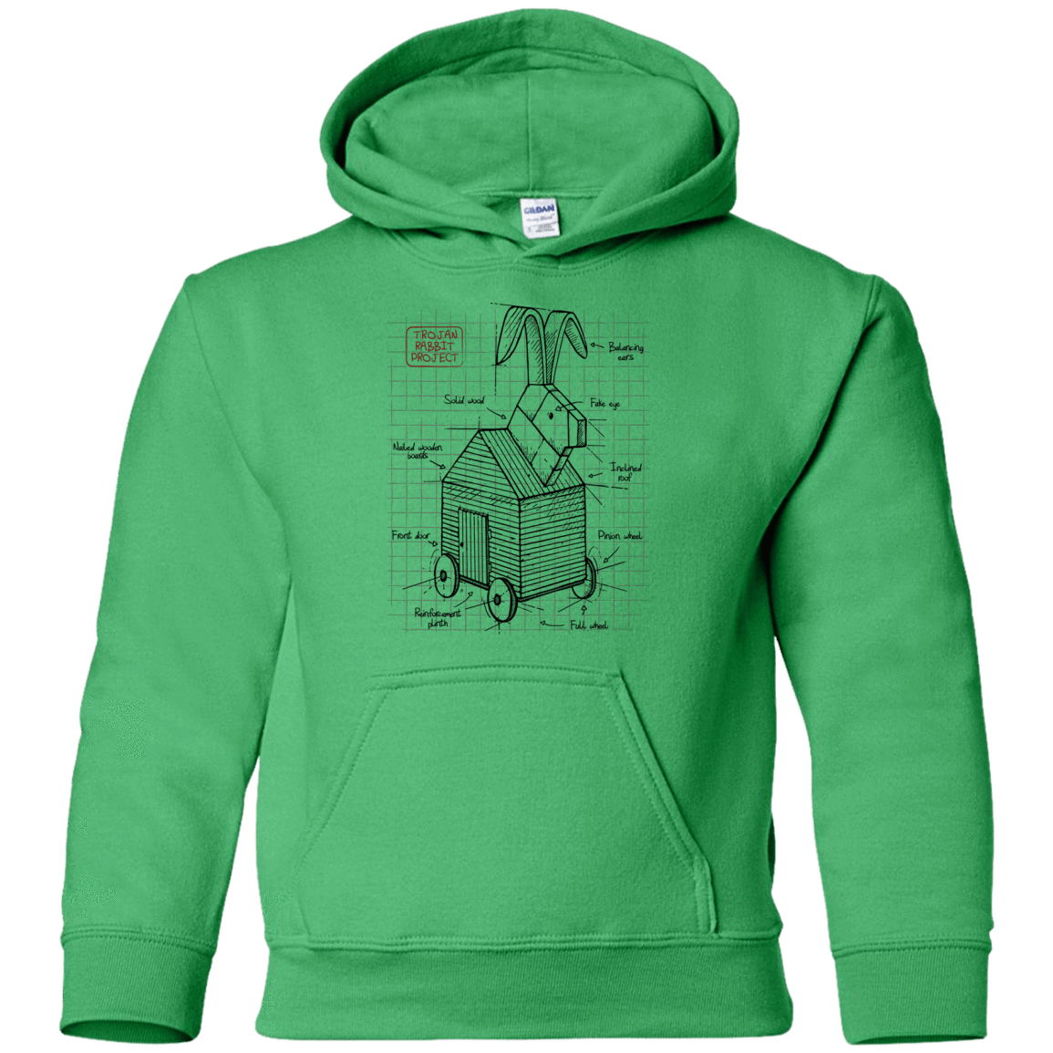Sweatshirts Irish Green / YS Trojan Rabbit Plan Youth Hoodie