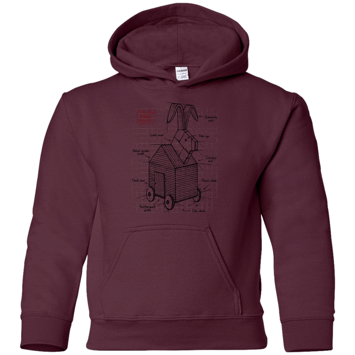 Sweatshirts Maroon / YS Trojan Rabbit Plan Youth Hoodie
