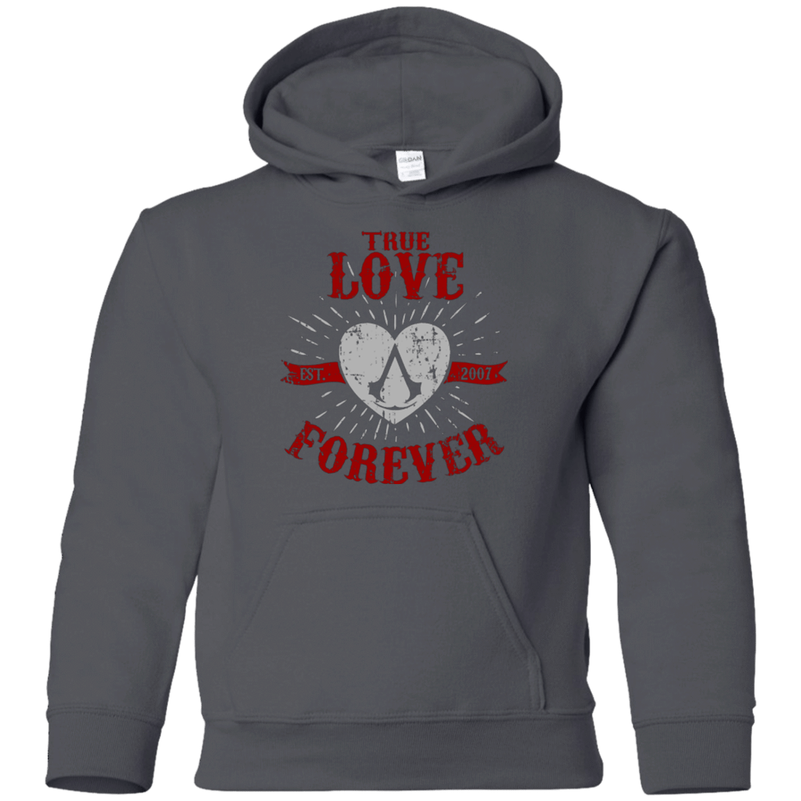 Sweatshirts Charcoal / YS True Love Forever Assasin Youth Hoodie