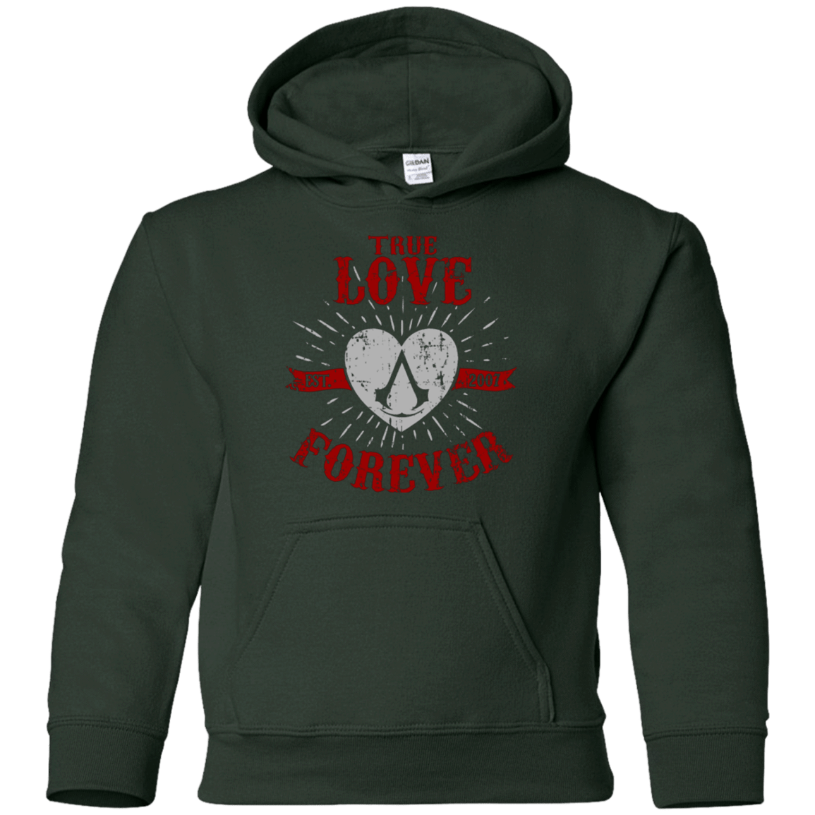 Sweatshirts Forest Green / YS True Love Forever Assasin Youth Hoodie