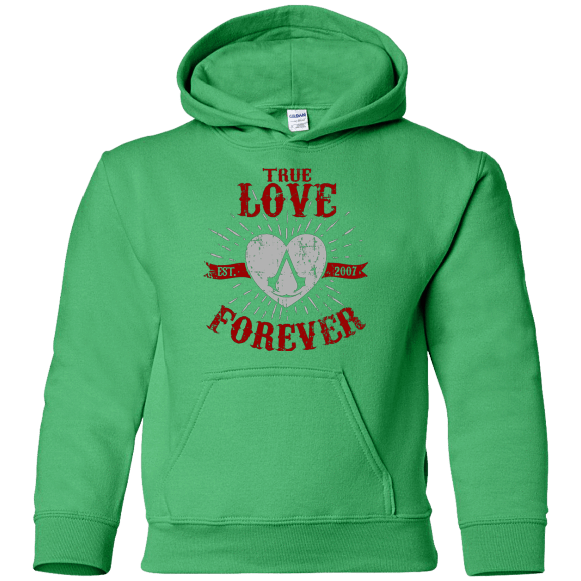 Sweatshirts Irish Green / YS True Love Forever Assasin Youth Hoodie