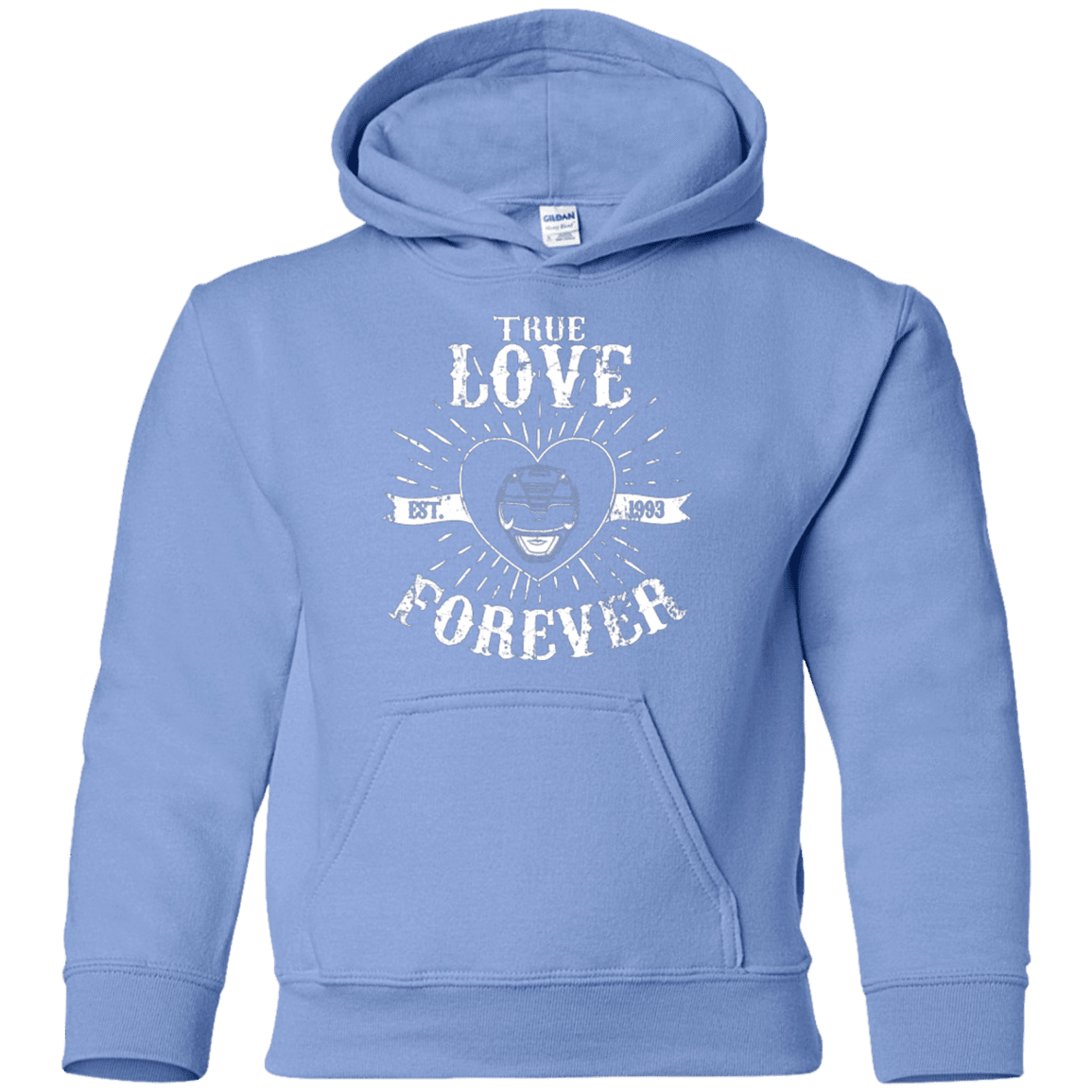 Sweatshirts Carolina Blue / YS True Love Forever Black Youth Hoodie