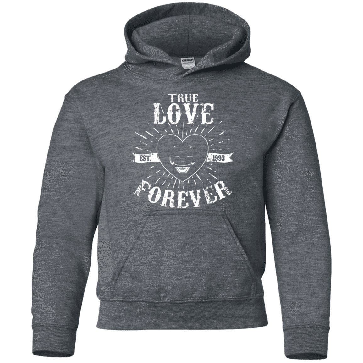 Sweatshirts Dark Heather / YS True Love Forever Black Youth Hoodie