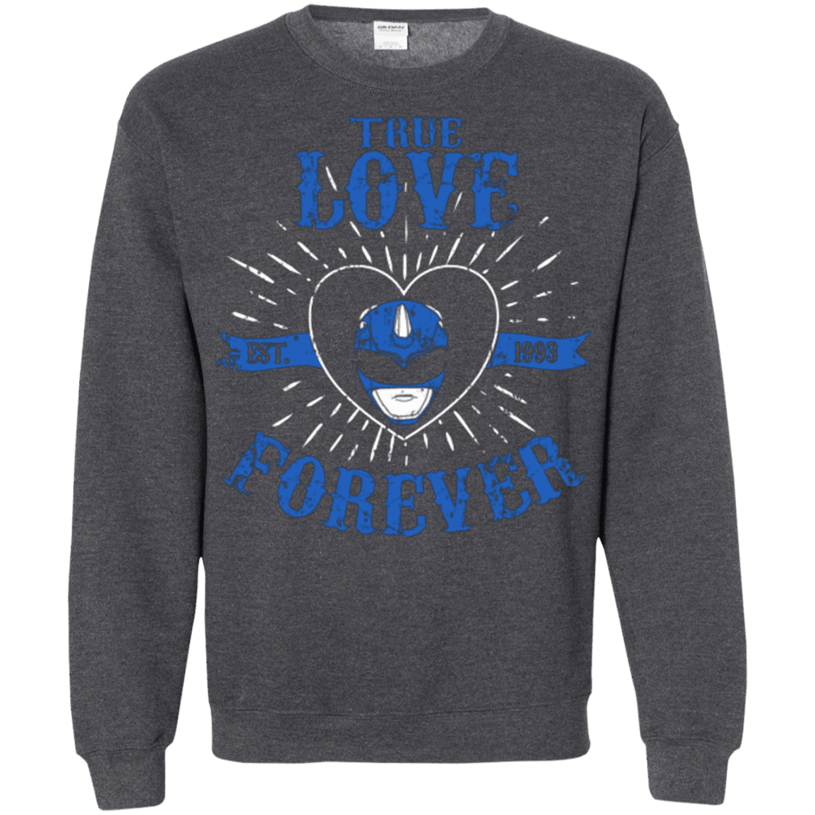 Sweatshirts Dark Heather / Small True Love Forever Blue Crewneck Sweatshirt