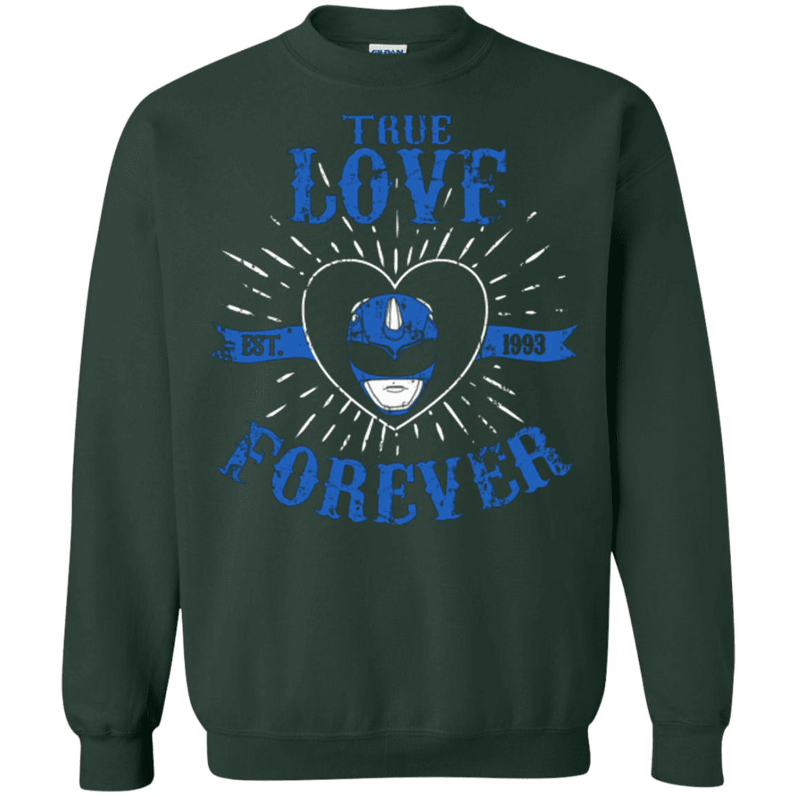 Sweatshirts Forest Green / Small True Love Forever Blue Crewneck Sweatshirt
