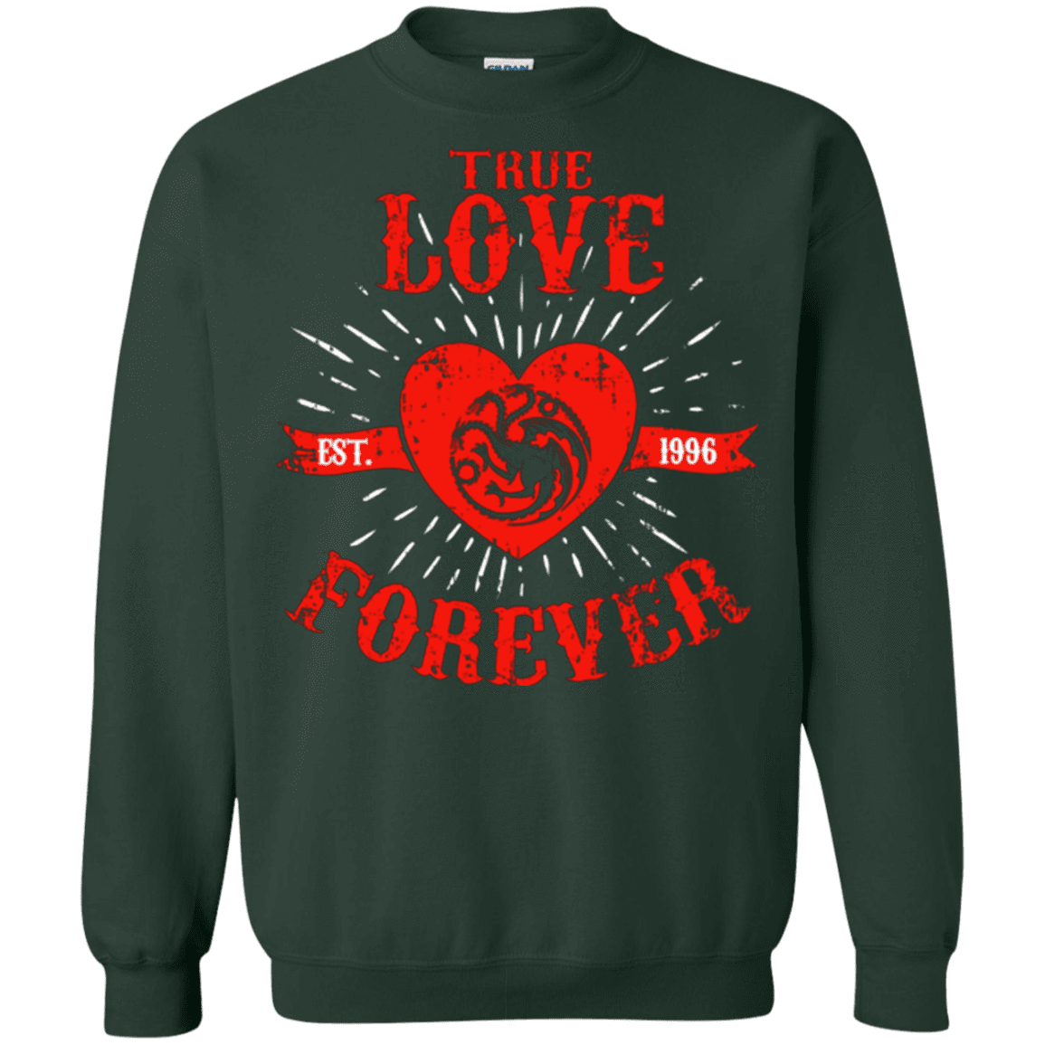 Sweatshirts Forest Green / Small True Love Forever Dragon Crewneck Sweatshirt