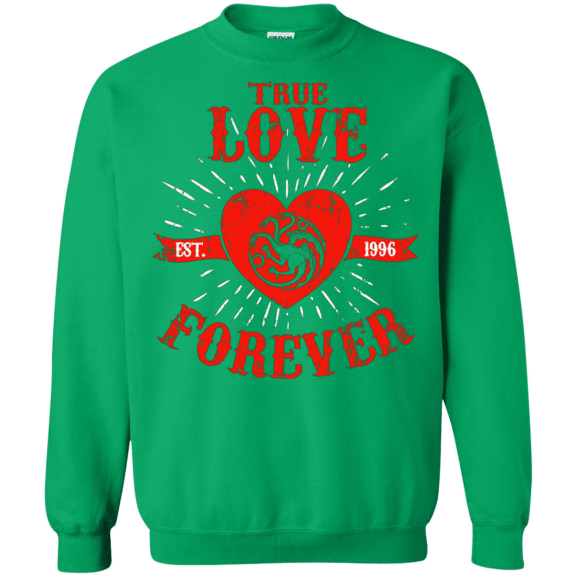 Sweatshirts Irish Green / Small True Love Forever Dragon Crewneck Sweatshirt