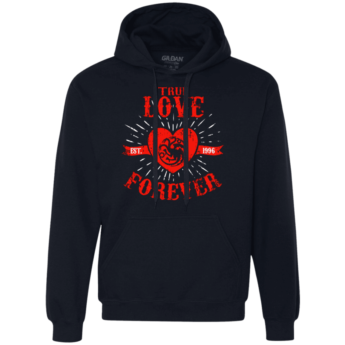 Sweatshirts Navy / Small True Love Forever Dragon Premium Fleece Hoodie