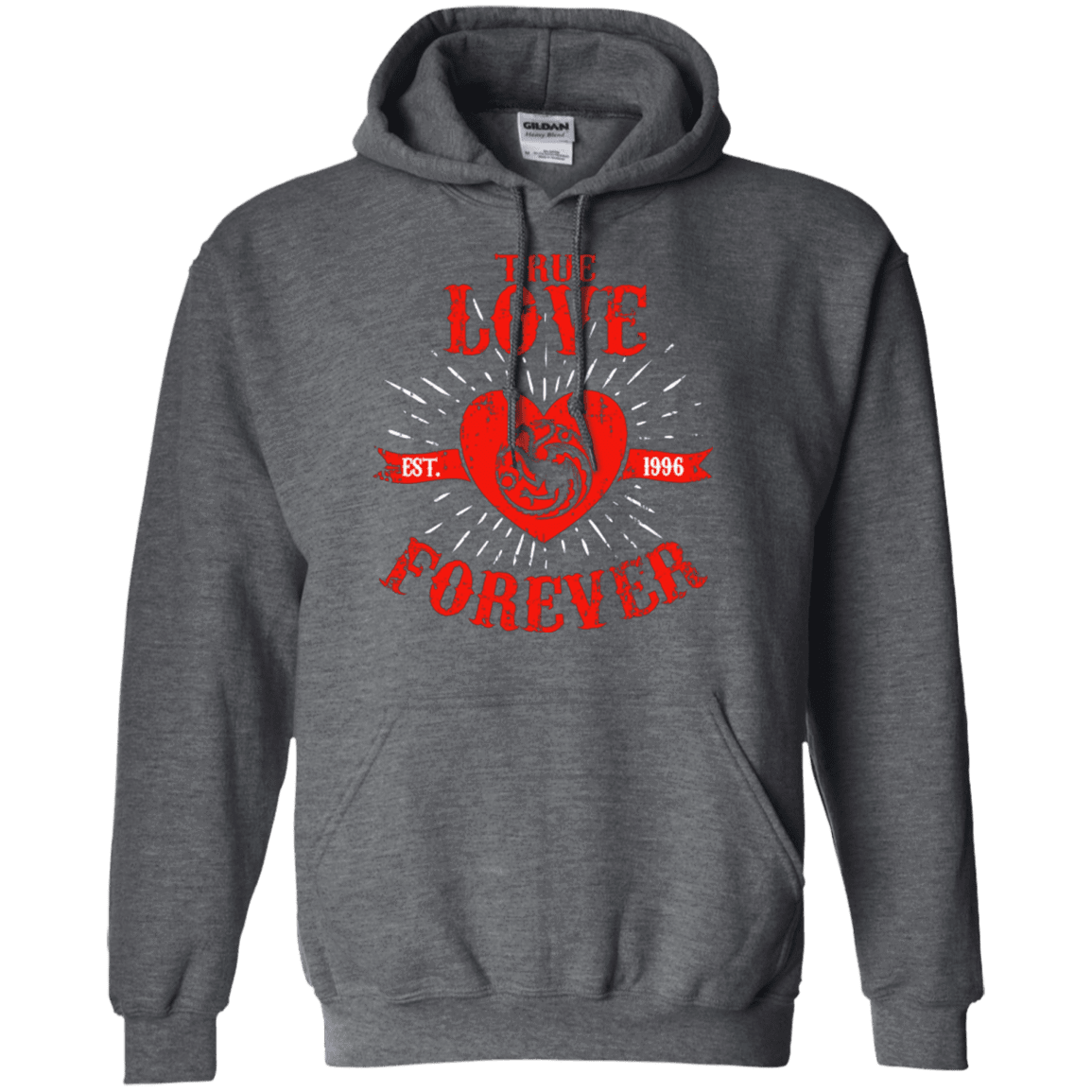 Sweatshirts Dark Heather / Small True Love Forever Dragon Pullover Hoodie