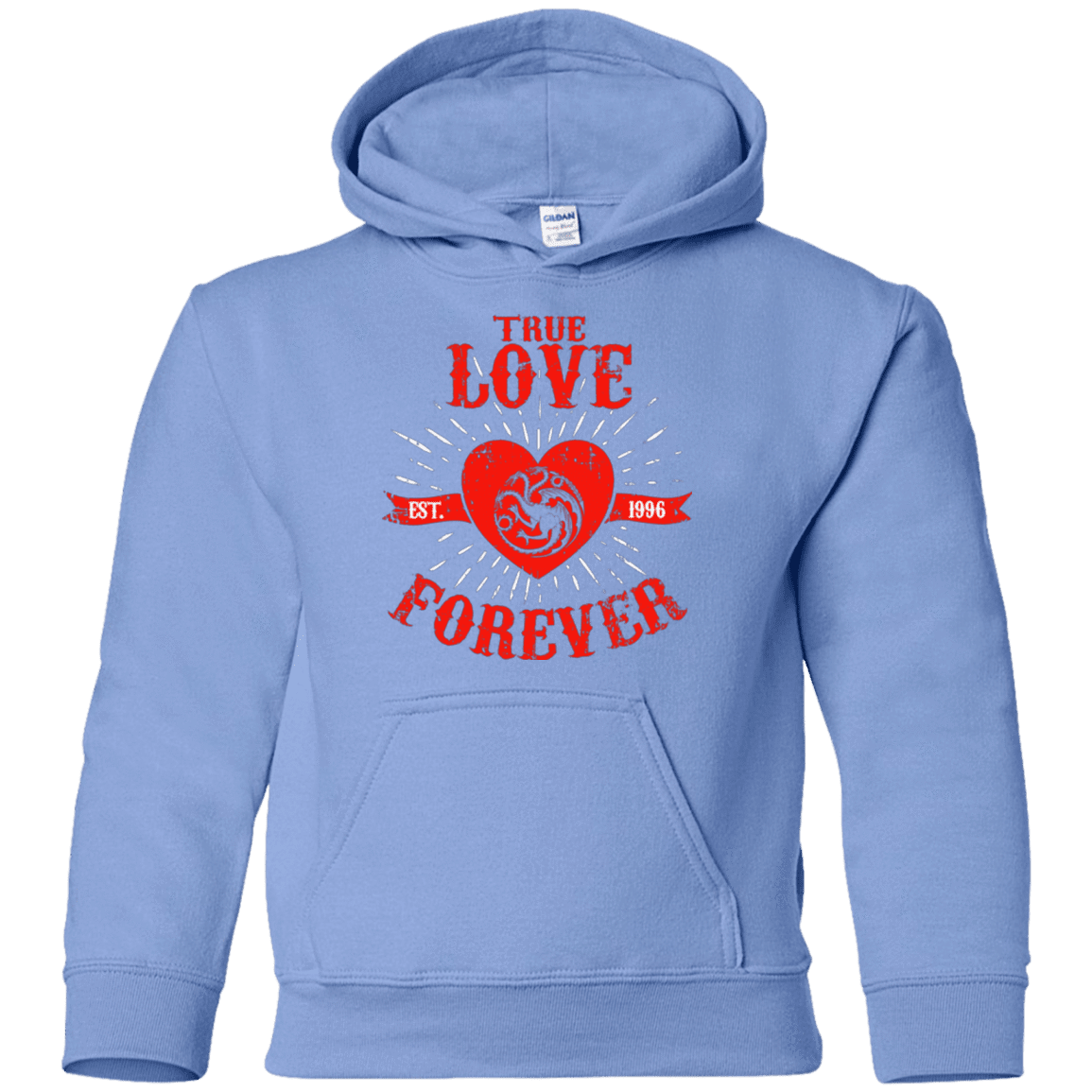Sweatshirts Carolina Blue / YS True Love Forever Dragon Youth Hoodie