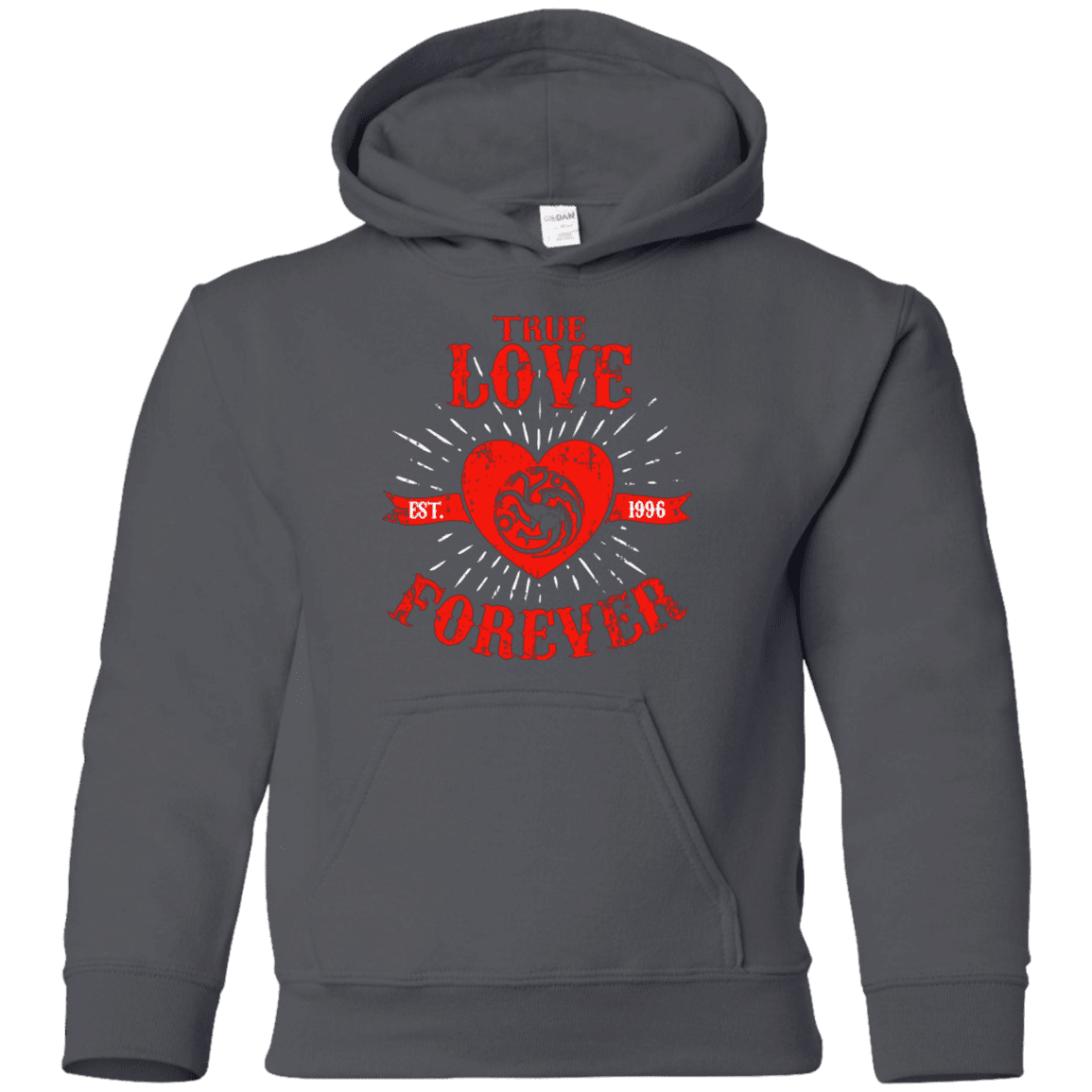 Sweatshirts Charcoal / YS True Love Forever Dragon Youth Hoodie