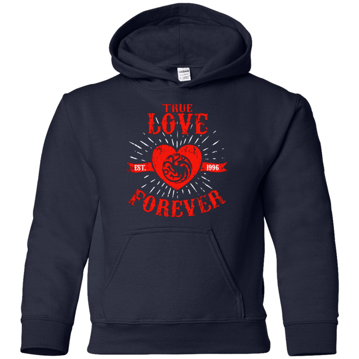 Sweatshirts Navy / YS True Love Forever Dragon Youth Hoodie
