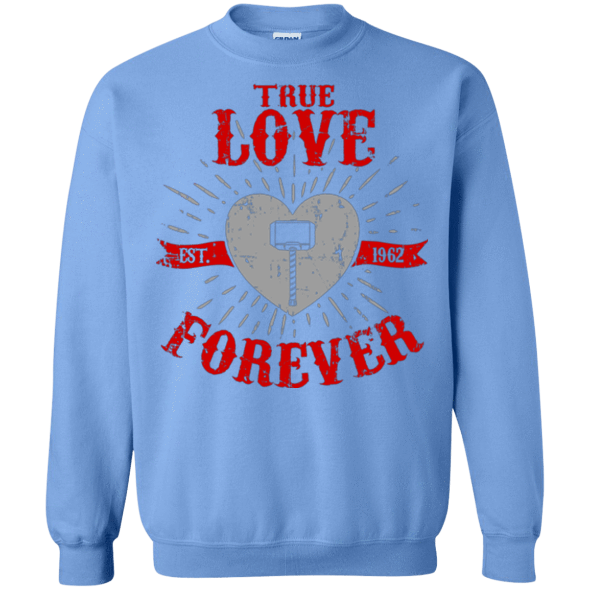 Sweatshirts Carolina Blue / Small True Love Forever God Thunder Crewneck Sweatshirt