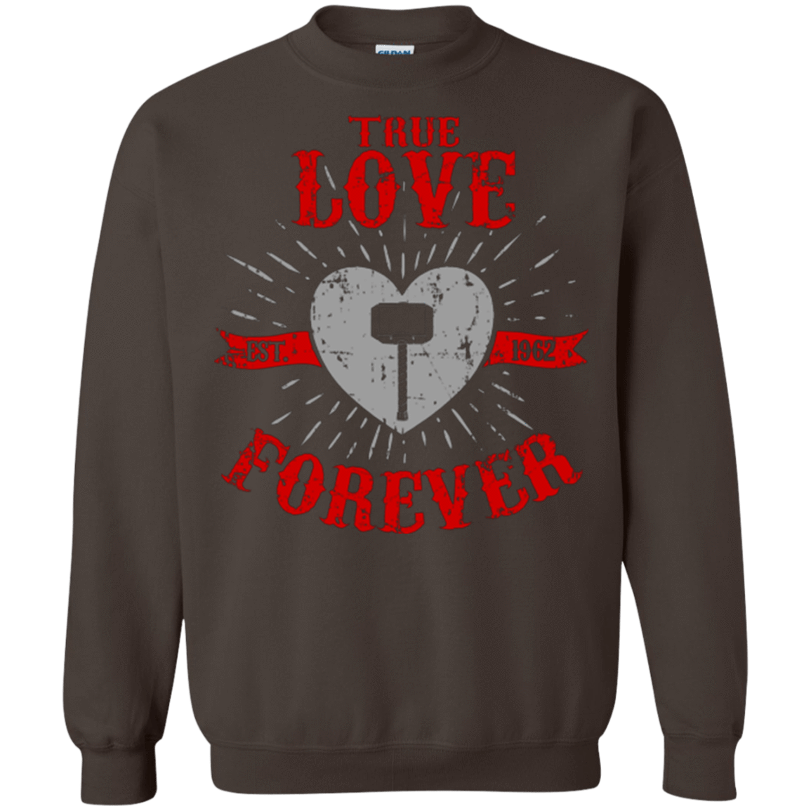 Sweatshirts Dark Chocolate / Small True Love Forever God Thunder Crewneck Sweatshirt