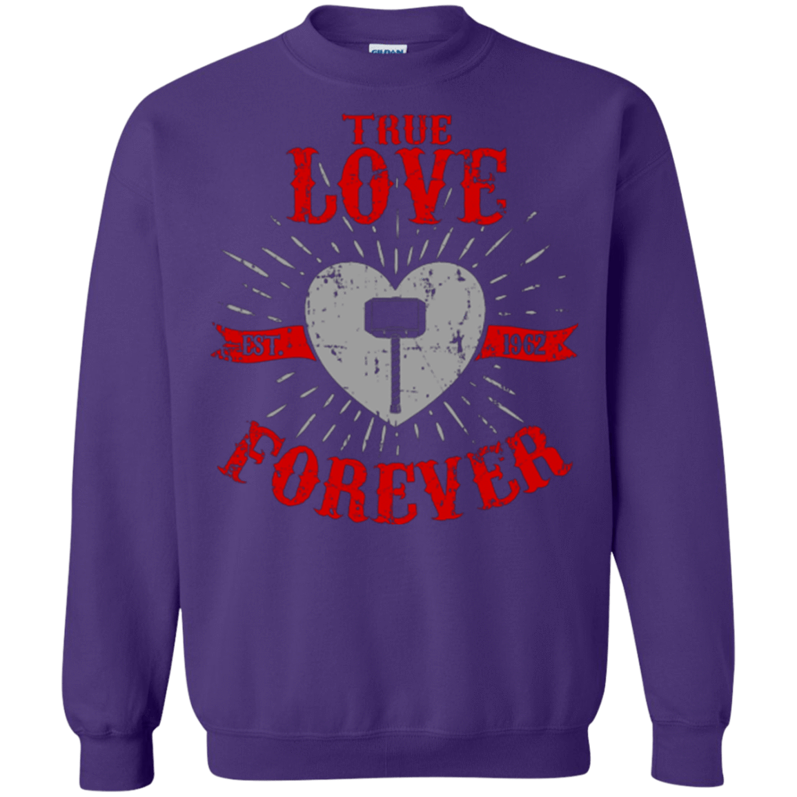Sweatshirts Purple / Small True Love Forever God Thunder Crewneck Sweatshirt