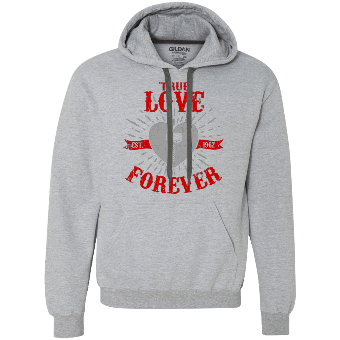 Sweatshirts Sport Grey / Small True Love Forever God Thunder Premium Fleece Hoodie
