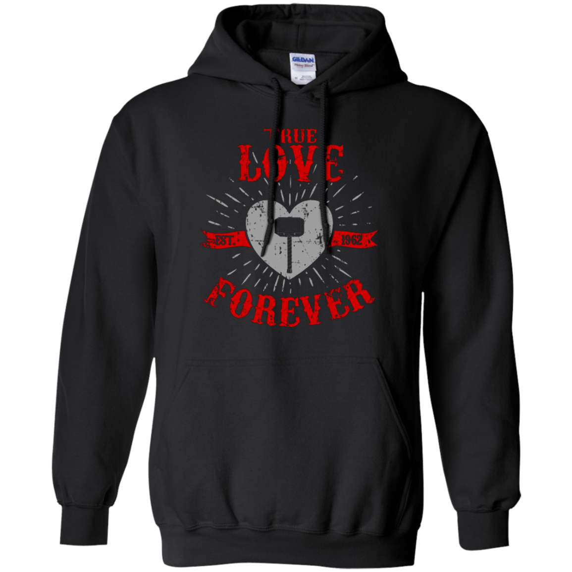 Sweatshirts Black / Small True Love Forever God Thunder Pullover Hoodie