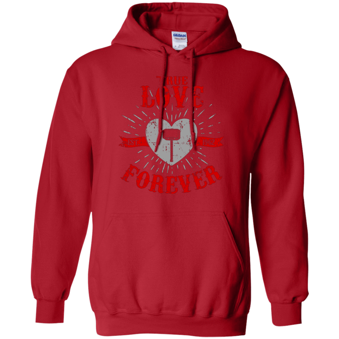 Sweatshirts Red / Small True Love Forever God Thunder Pullover Hoodie