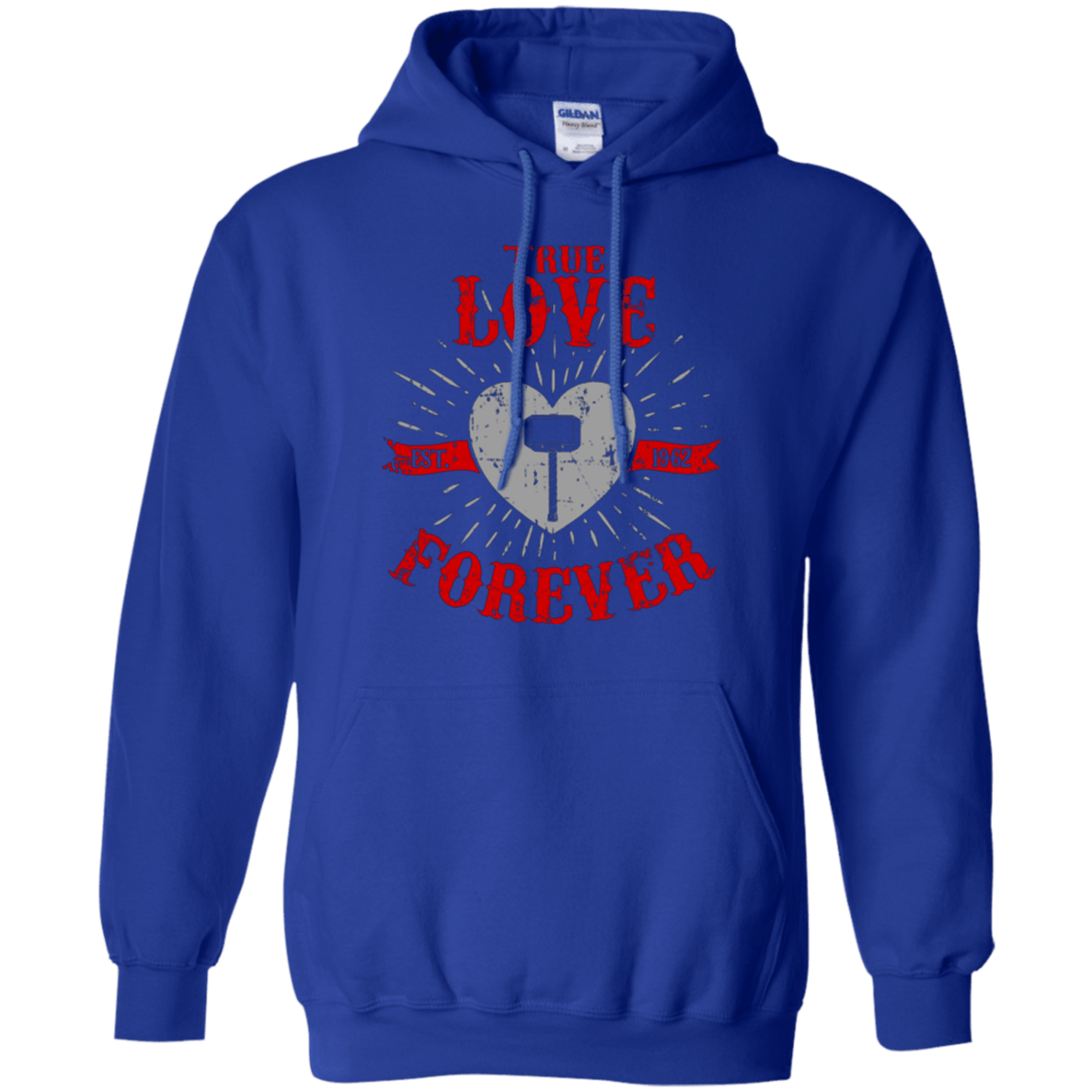 Sweatshirts Royal / Small True Love Forever God Thunder Pullover Hoodie