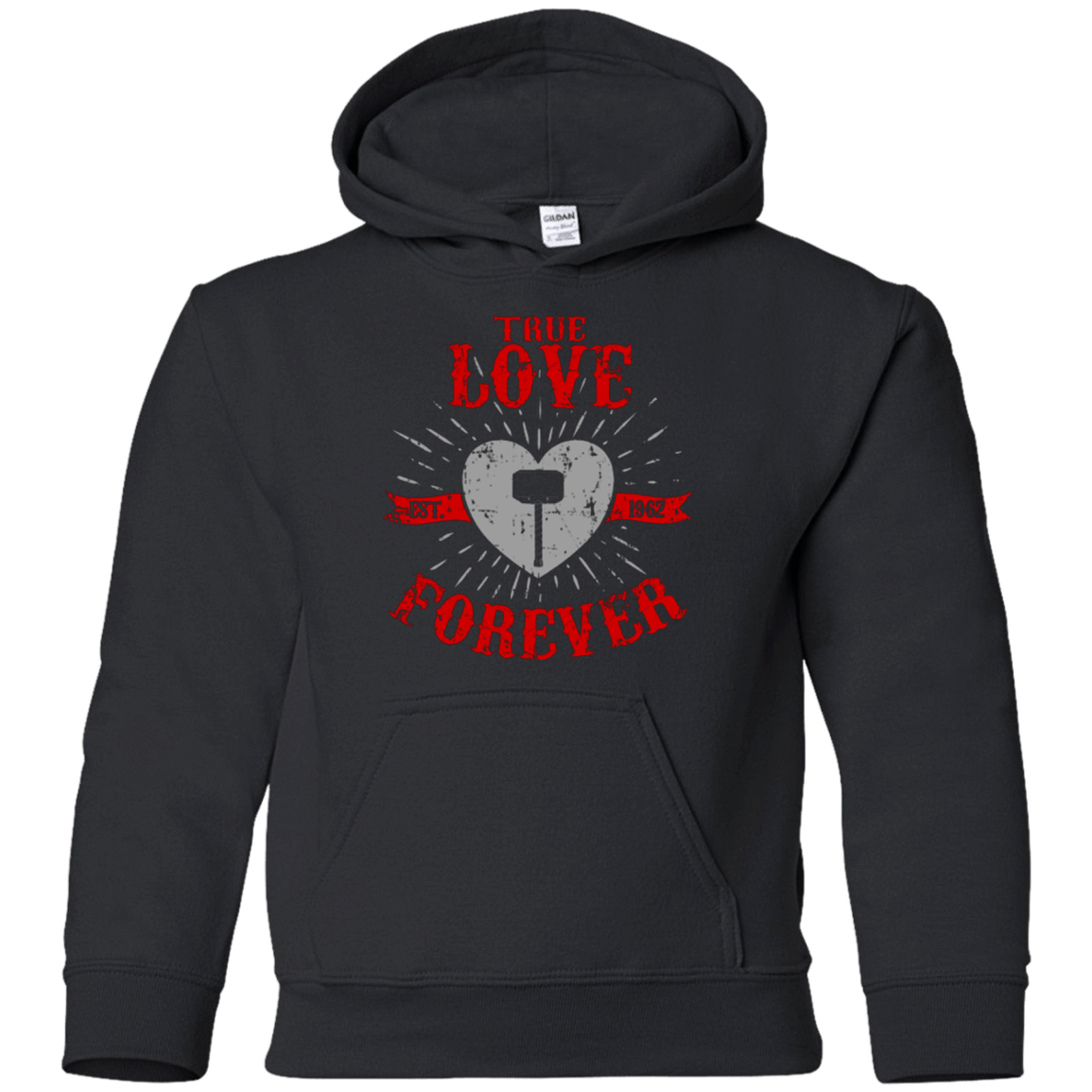 Sweatshirts Black / YS True Love Forever God Thunder Youth Hoodie