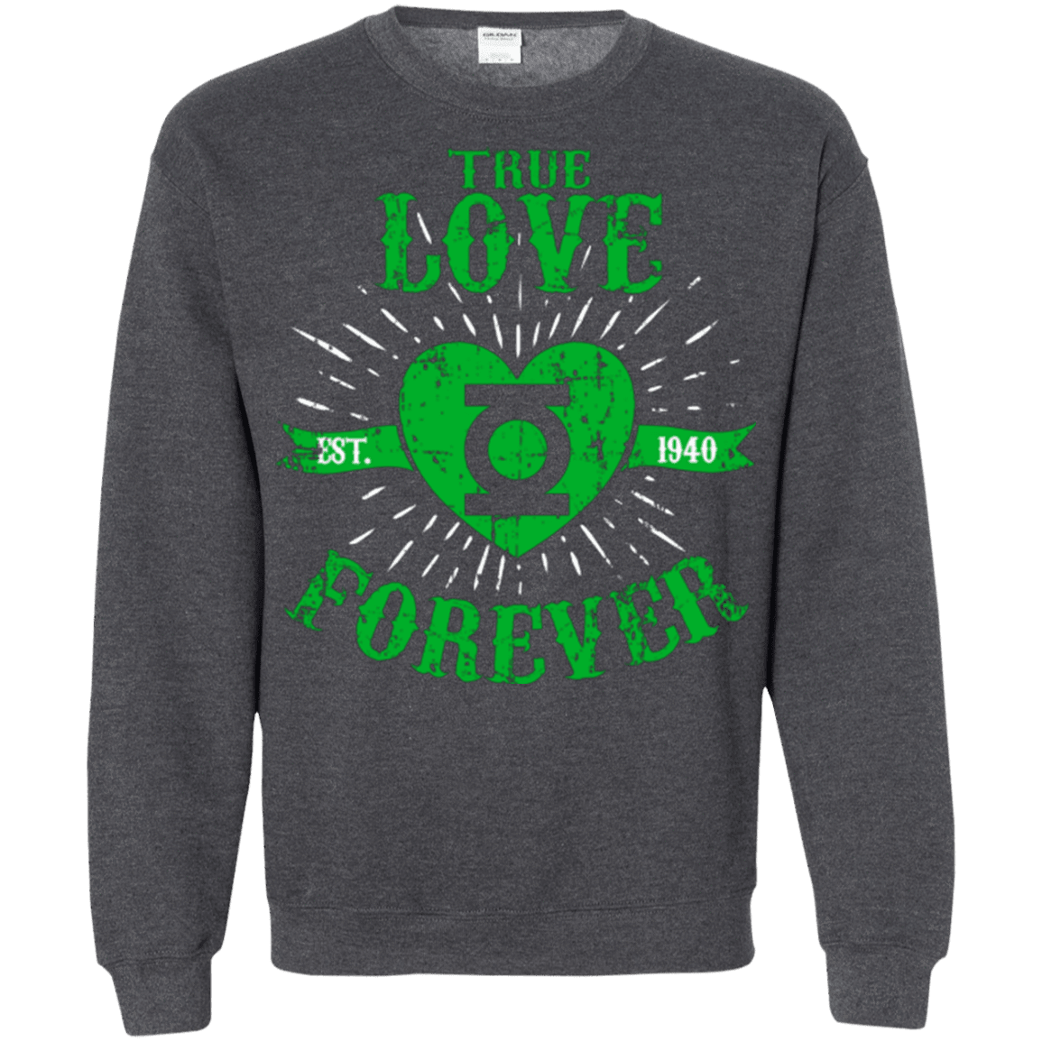 Sweatshirts Dark Heather / Small True Love Forever Lantern Crewneck Sweatshirt